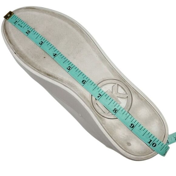 Michael Kors Poppy Metallic Gold Trim White Sneakers Size 8 - Picture 9 of 10